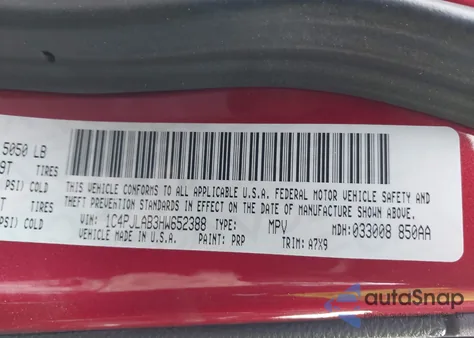2017 Jeep Cherokee Sport Fwd from USA, damaged, VIN 1C4PJLAB3HW652388